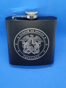 Navy Mustang Engraved 6oz Flask