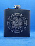 Navy Mustang Engraved 6oz Flask