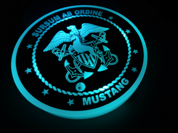 Navy Mustang LED Color Changing Car Cup Holder