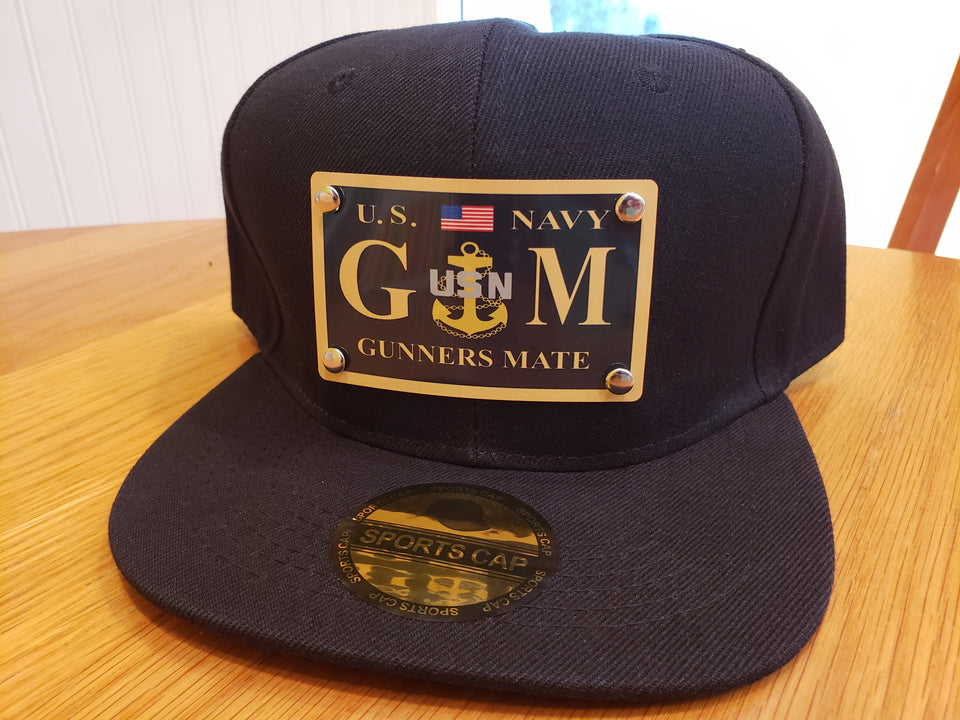 Custom Gunners Mate Snap Back Hat in Black