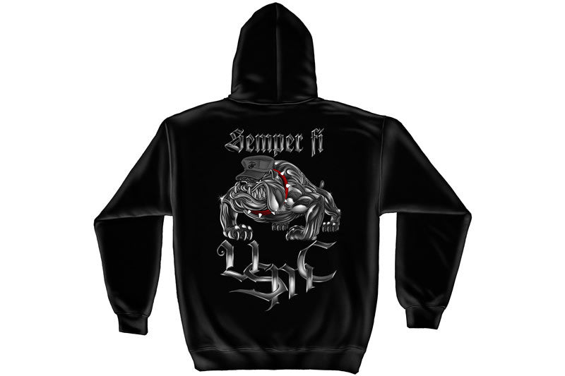 Chrome dog Sempri fi Hooded Sweatshirt