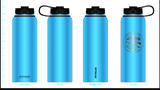 Fifty Fifty Stainless Steel Wide Mouth Water Bottle - 40 oz. Capacity *Laser Etched Mustang Logo*