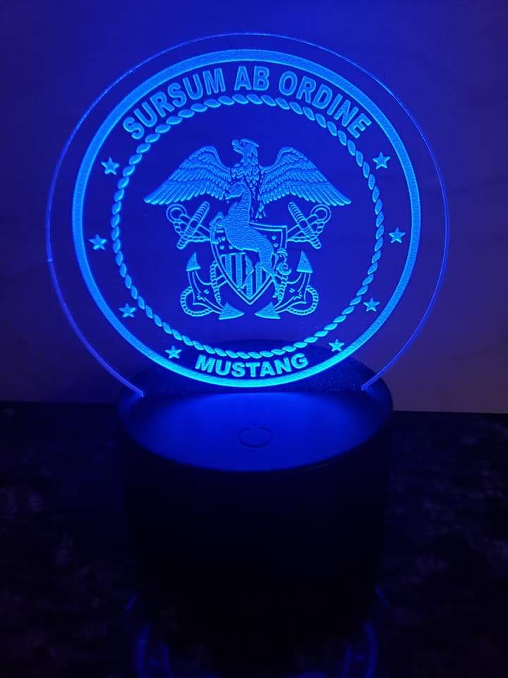Navy Mustang LED Edge Lit Light - 6 inch round