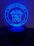 Navy Mustang LED Edge Lit Light - 6 inch round