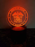 Navy Mustang LED Edge Lit Light - 6 inch round