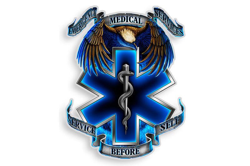 Hero's Emergency Medical Services EMS. Service Before Self Reflective Decal