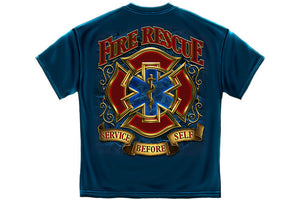 Fire Rescue Gold Shield Short Sleeve T Shirt