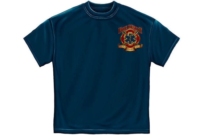 Fire Rescue Gold Shield Short Sleeve T Shirt