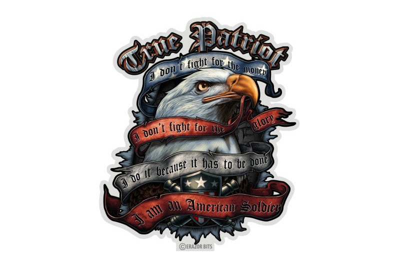 True Patriot I Am An American Soldier Reflective Decal