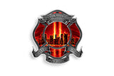 Red High Honor Firefighter Tribute 9/11 We Will Never Forget Reflective Decal