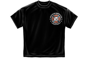 Fire Honor service Sacrifice Chrome Badge Short Sleeve T Shirt