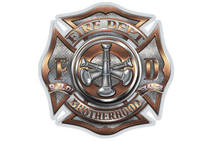 Fire Department Brotherhood 3 Bugle Ranking Reflective Decal