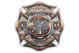 Fire Department Firefighter Brotherhood 9/11 Polished Brass Diamond Plate Reflective Decal