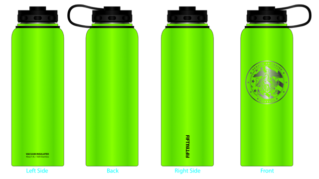 Fifty Fifty Stainless Steel Wide Mouth Water Bottle - 40 oz. Capacity *Laser Etched Mustang Logo*