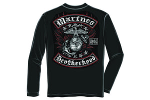 MARINE BIKER WITH ROCKERS FOIL STAMP Long Sleeve T-Shirt