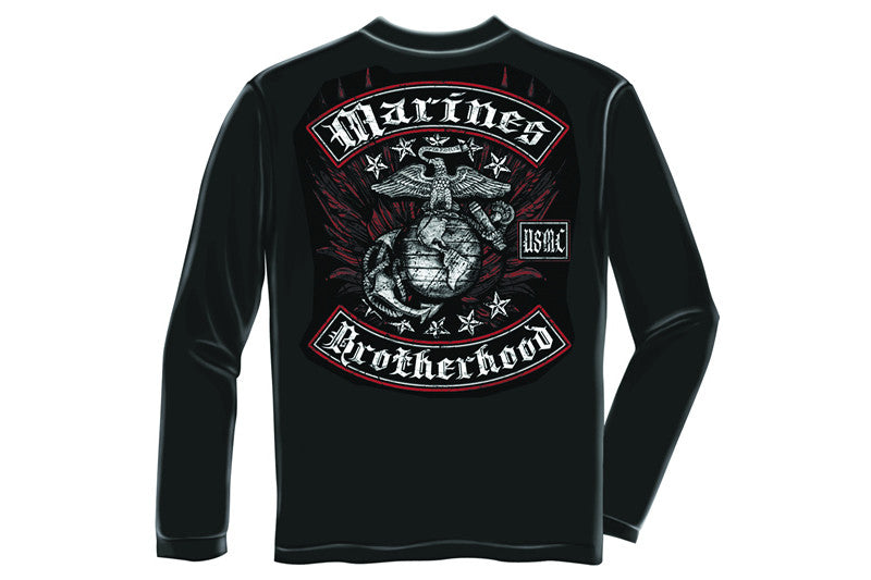MARINE BIKER WITH ROCKERS FOIL STAMP Long Sleeve T-Shirt