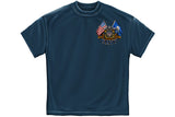 Double Flag Eagle Navy Shield Short Sleeve T Shirt