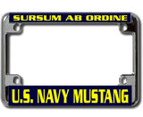 Chrome US NAVY MUSTANG Motorcycle License Plate Frame