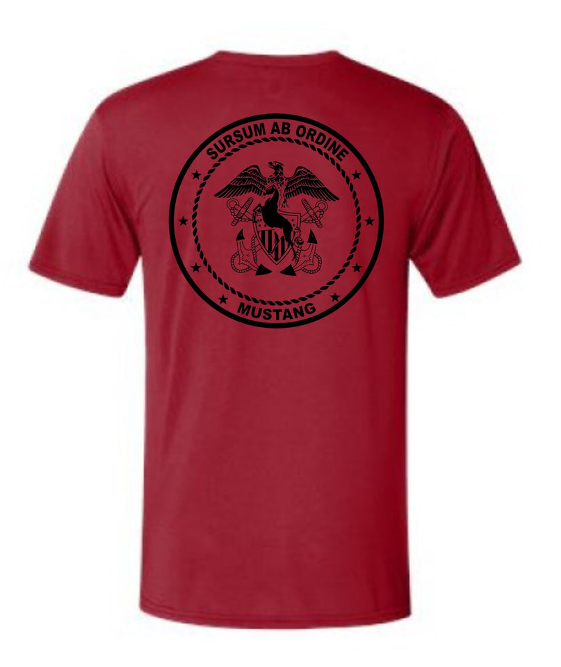 U.S. Navy Mustang Gildan Brand Polyester Moisture Wicking T-shirt