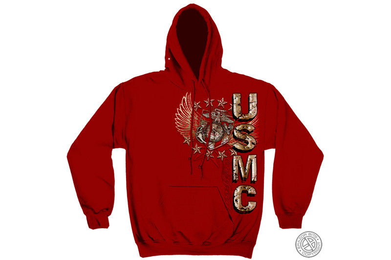 USMC PRID DUTY HONOR STARS FOIL STAMP Hooded Sweatshirt