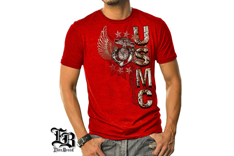 USMC PRID DUTY HONOR STARS FOIL STAMP Short Sleeve T Shirt