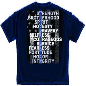 Blue Lives Matter - Thin Blue Line Law Enforcement Screen Printed T-Shirt