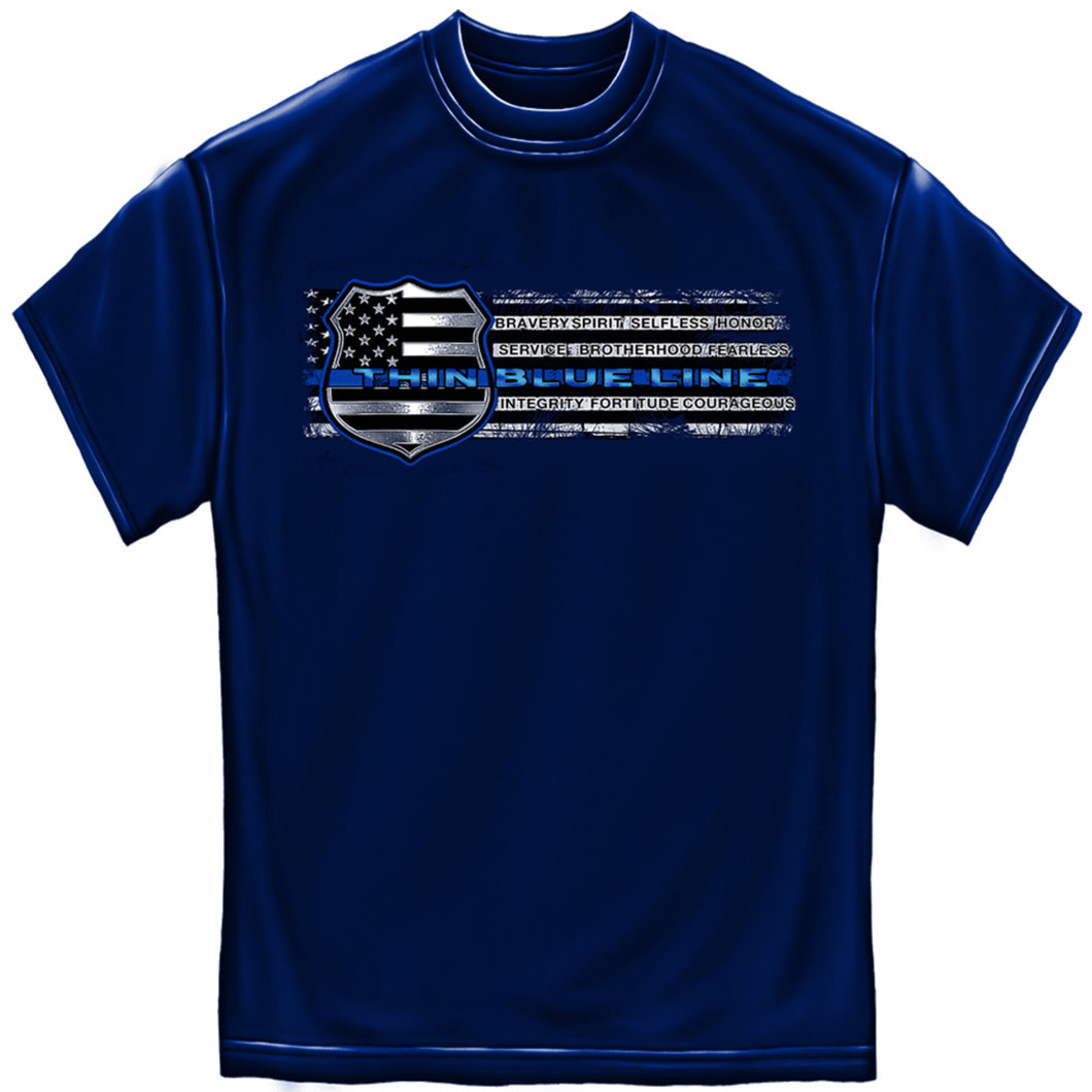 Blue Lives Matter - Thin Blue Line Law Enforcement Screen Printed T-Shirt