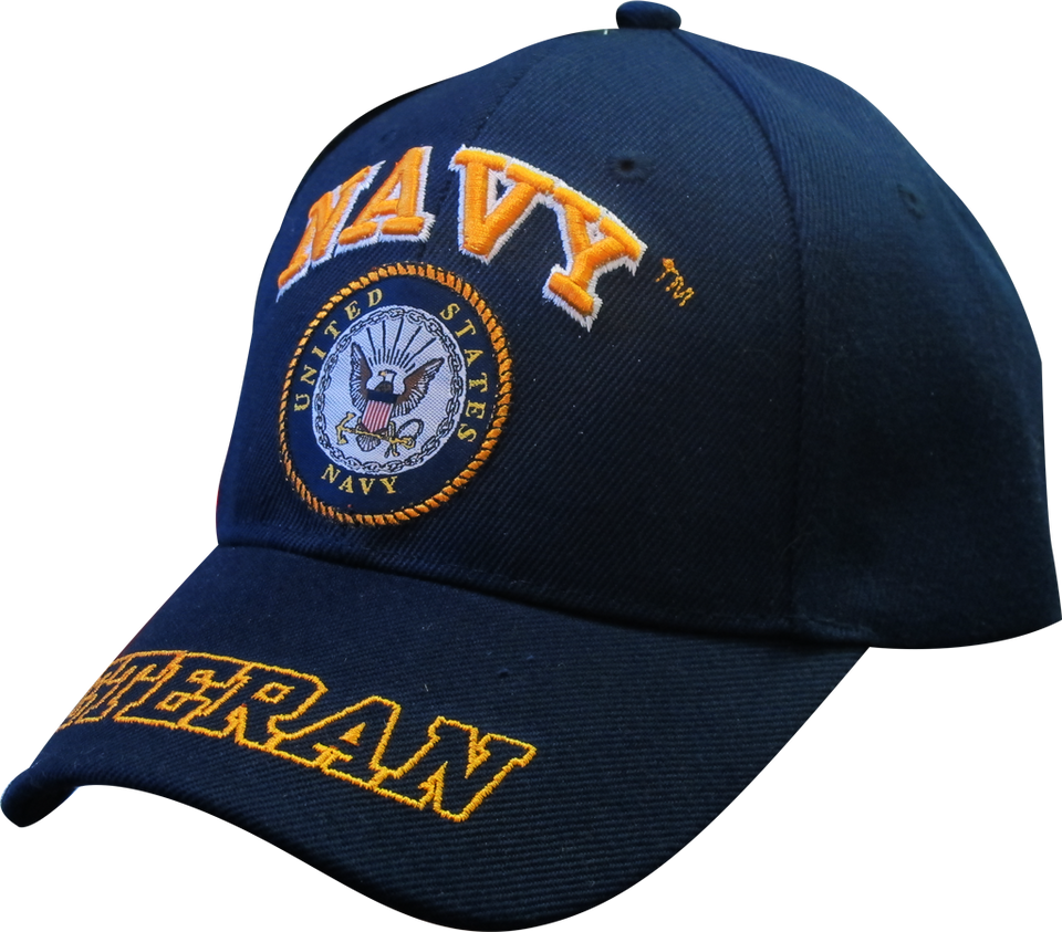 United States Navy Veteran Adjustable Hat w/ Emblem Embroidery