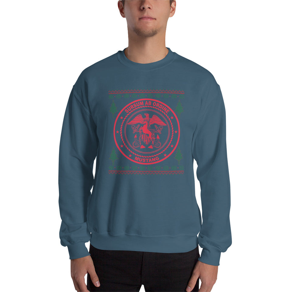 Navy Mustang Unisex Christmas Sweatshirt