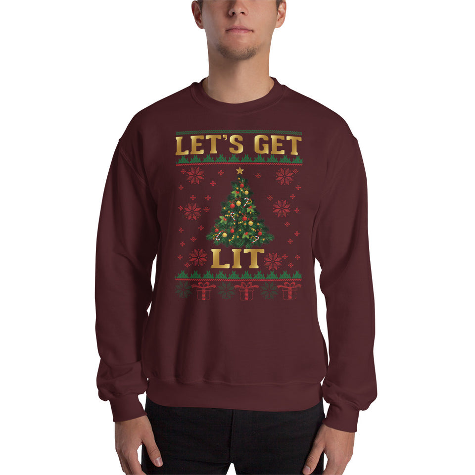 Let's Get Lit Unisex Christmas Sweatshirt