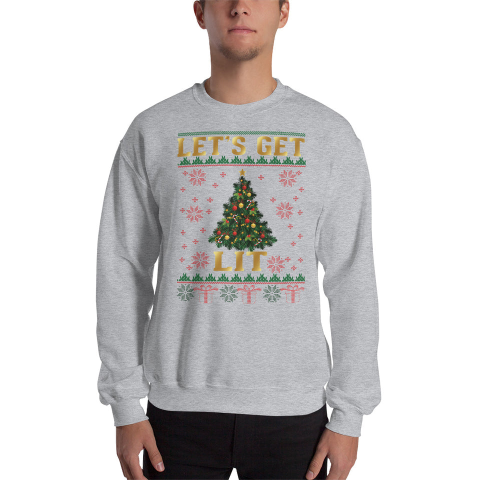 Let's Get Lit Unisex Christmas Sweatshirt