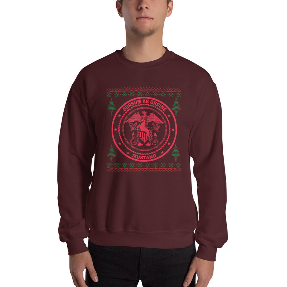 Navy Mustang Unisex Christmas Sweatshirt