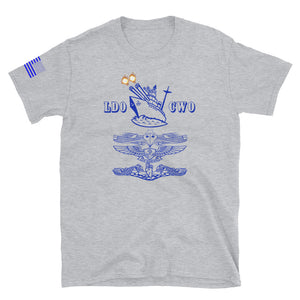Old School Navy Mustang Grey Short-Sleeve Unisex Tee