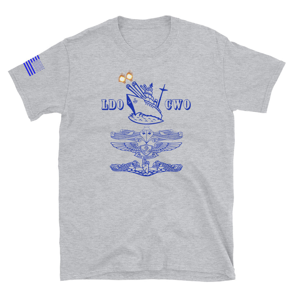Old School Navy Mustang Grey Short-Sleeve Unisex Tee