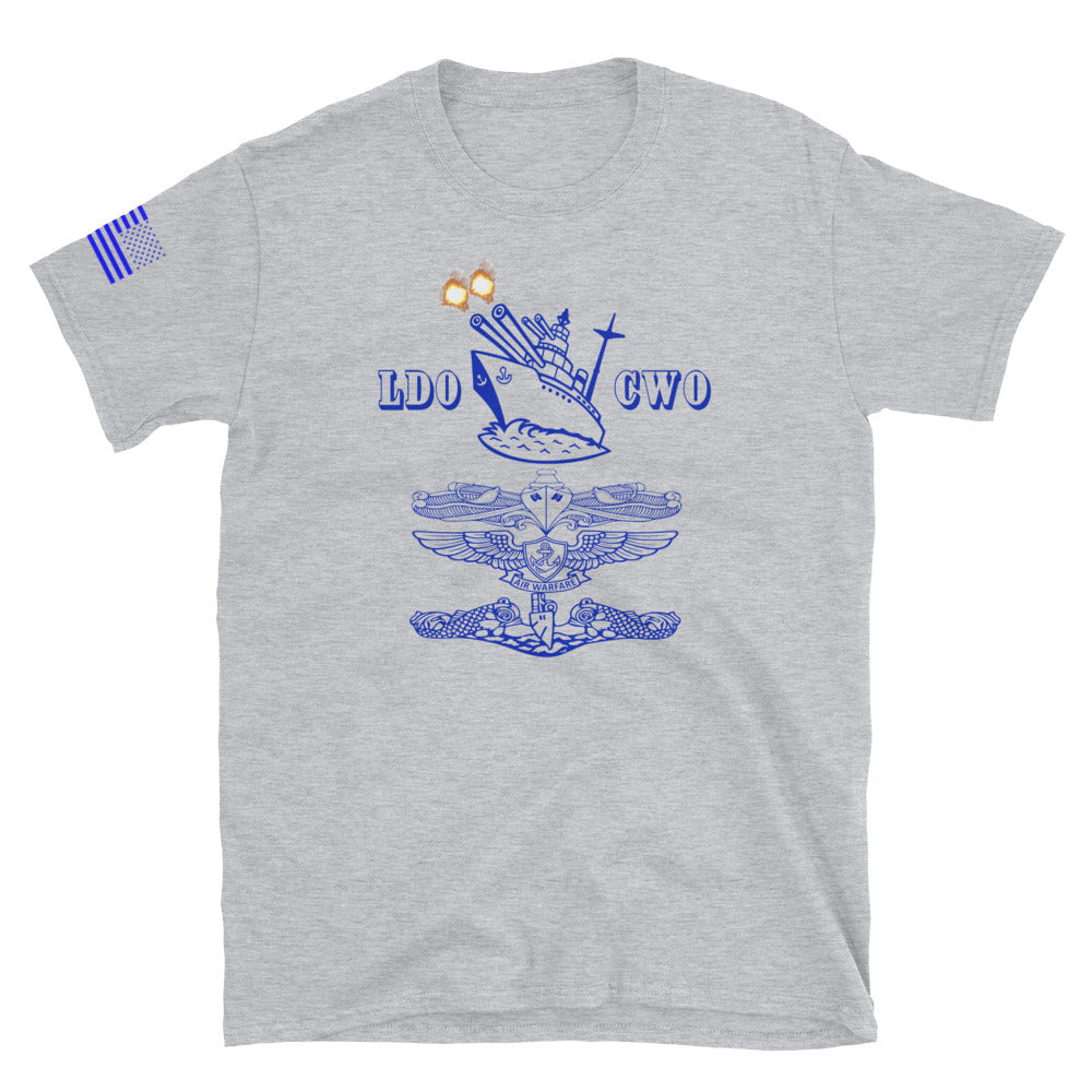 Old School Navy Mustang Grey Short-Sleeve Unisex Tee