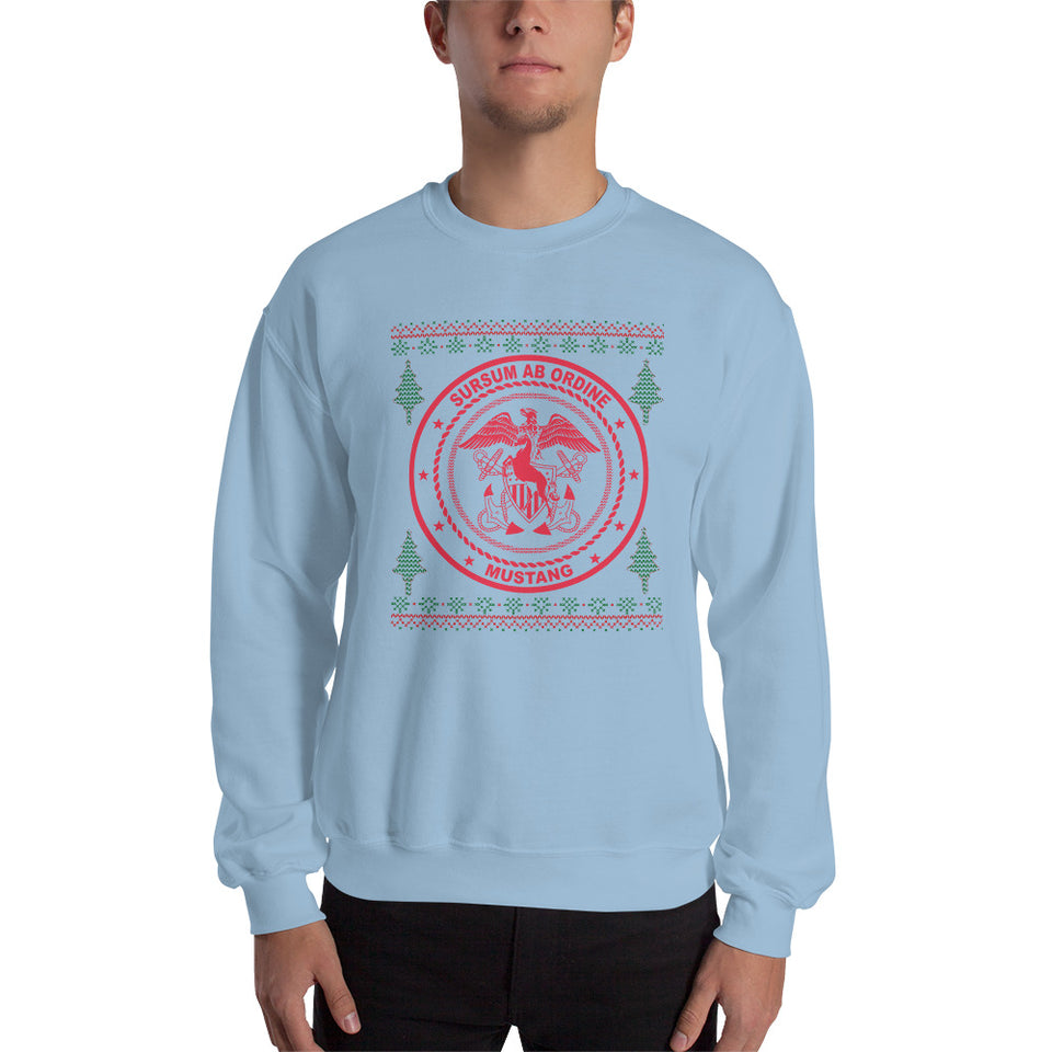 Navy Mustang Unisex Christmas Sweatshirt