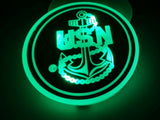 U.S. Navy Chief LED Cup Holder Coaster Lights